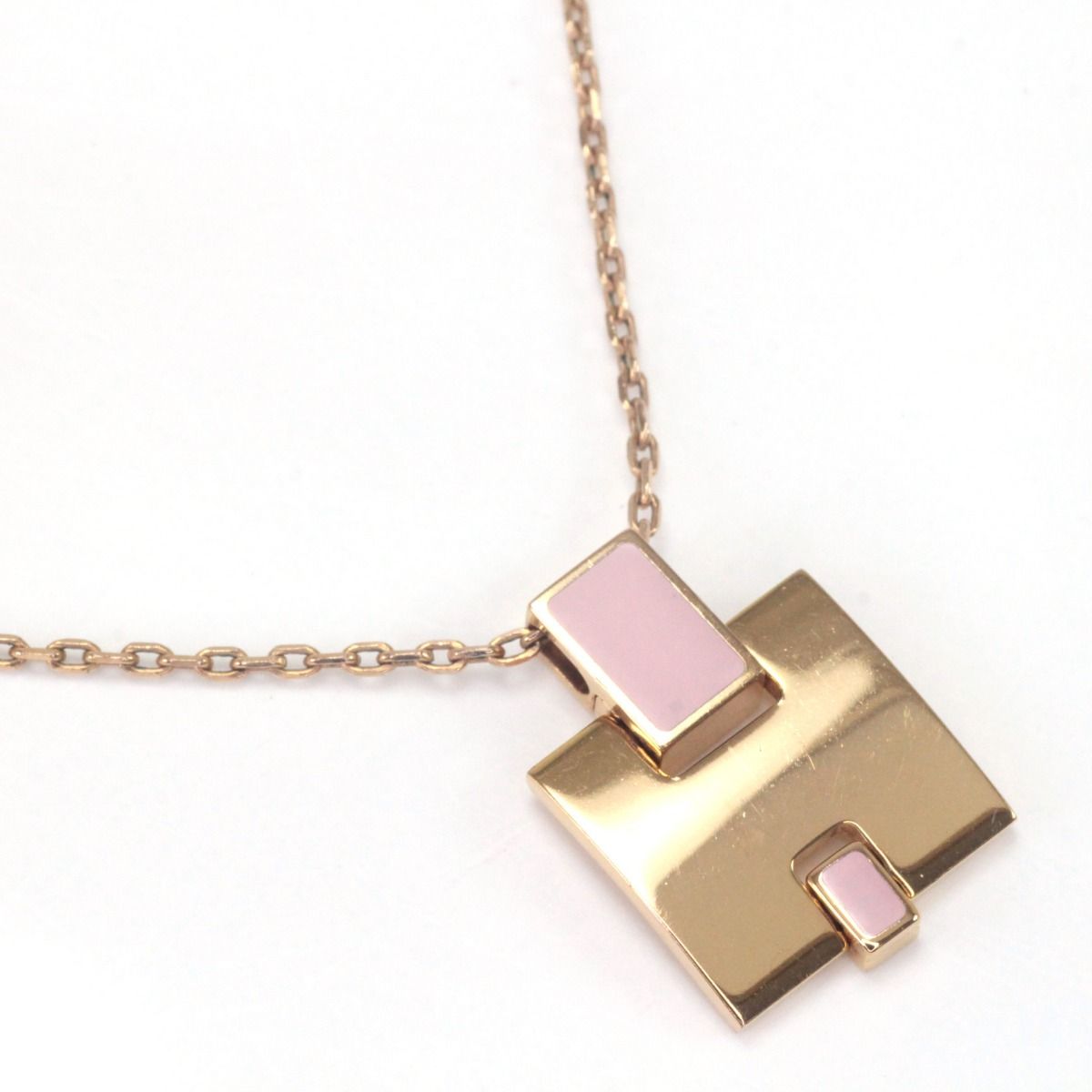 Hermes Aileen Necklace Gold Pink — view 4