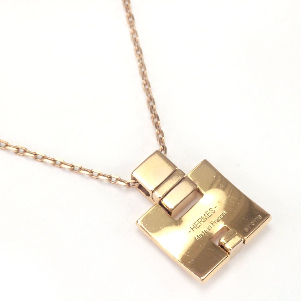 Hermes Aileen Necklace Gold Pink — view 5