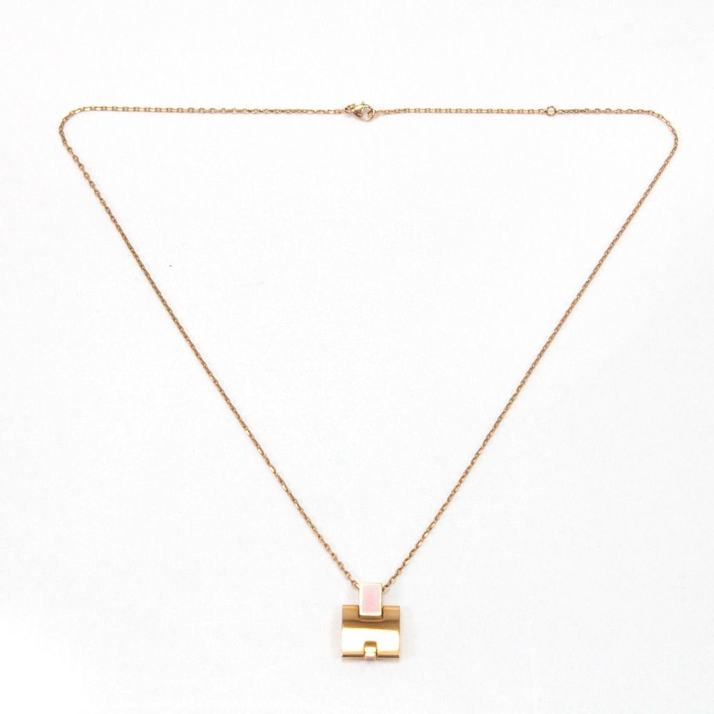 Hermes Aileen Necklace Gold Pink — view 3