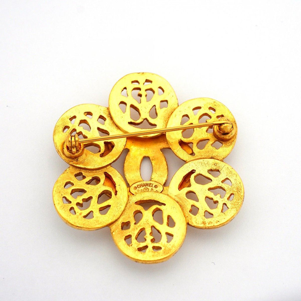 Chanel Brooch Vintage CC Logo Gold Plated — view 5
