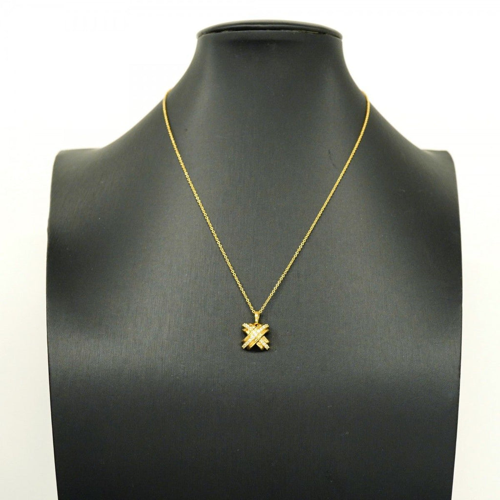 Tiffany & Co Necklace Signature 18k Yellow Gold Diamond — view 7
