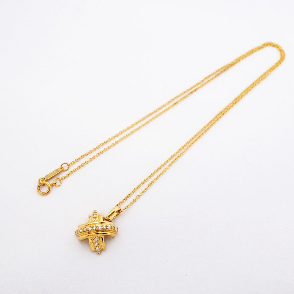 Tiffany & Co Necklace Signature 18k Yellow Gold Diamond — view 3