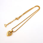 Dior Necklace CD Logo Gold Plated Rhinestone — view 3