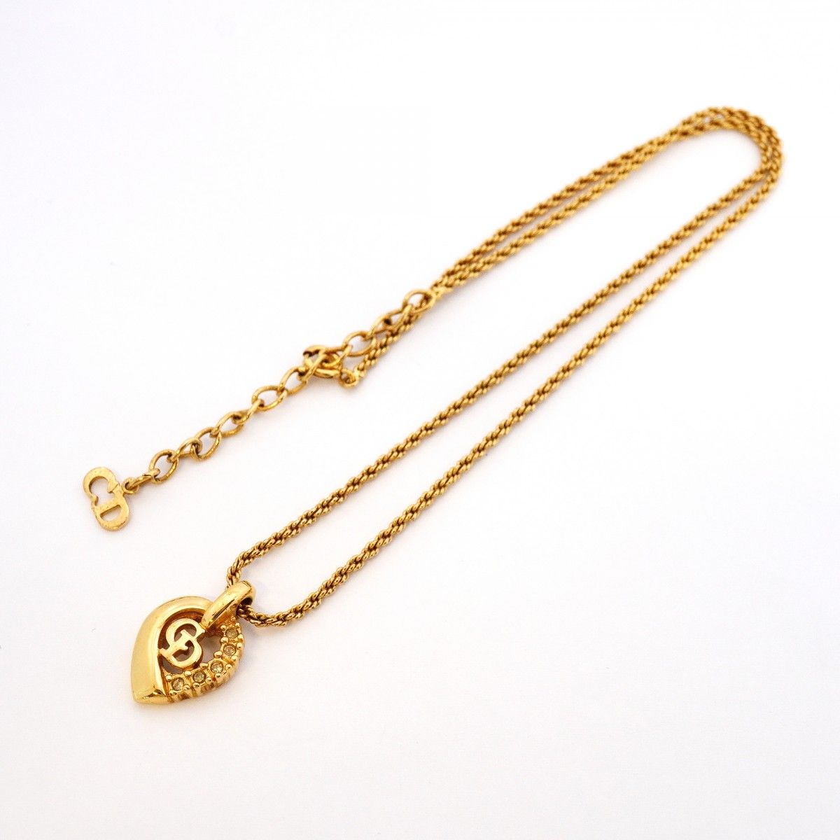 Dior Necklace CD Logo Gold Plated Rhinestone — view 3