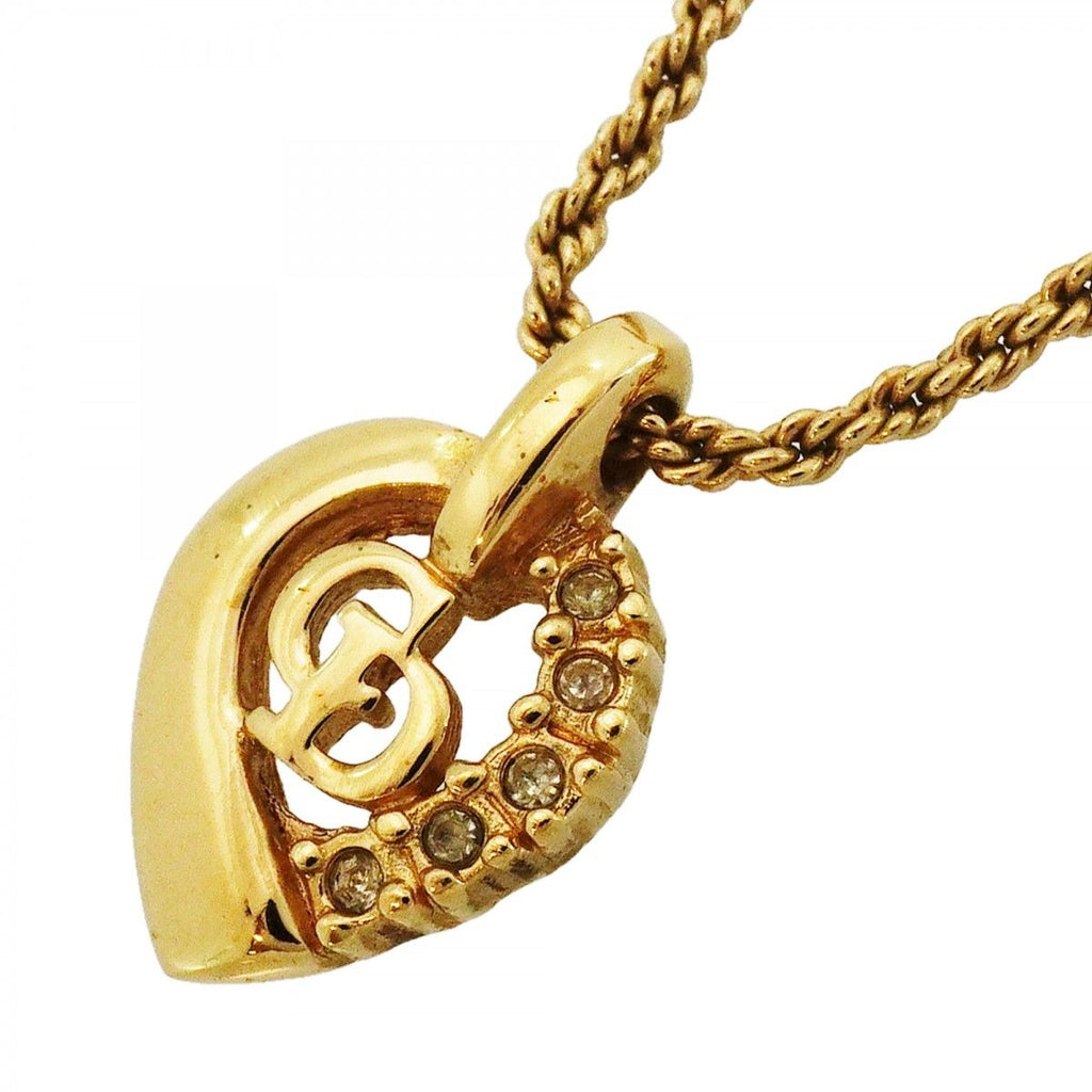 Dior Necklace CD Logo Gold Plated Rhinestone