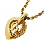 Dior Necklace CD Logo Gold Plated Rhinestone