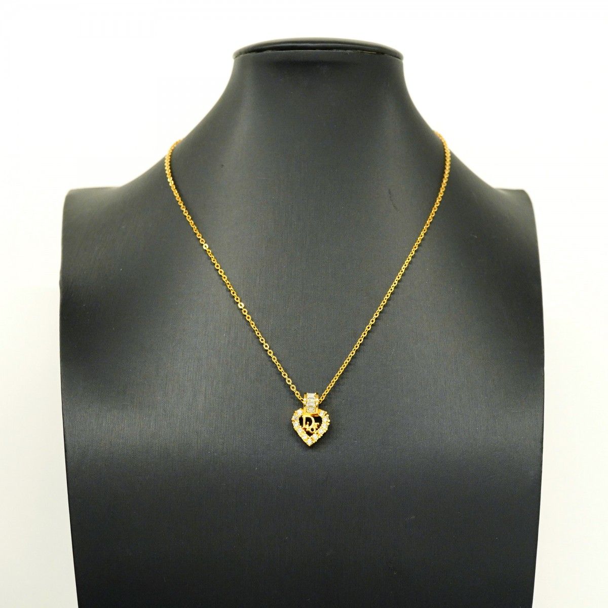 Dior Necklace Logo Gold Plated Rhinestone — view 5