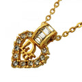 Dior Necklace Logo Gold Plated Rhinestone