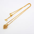 Dior Necklace Logo Gold Plated Rhinestone — view 3