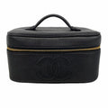 Chanel Vanity Bag Caviar Leather Black Gold