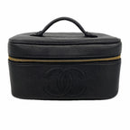 Chanel Vanity Bag Caviar Leather Black Gold