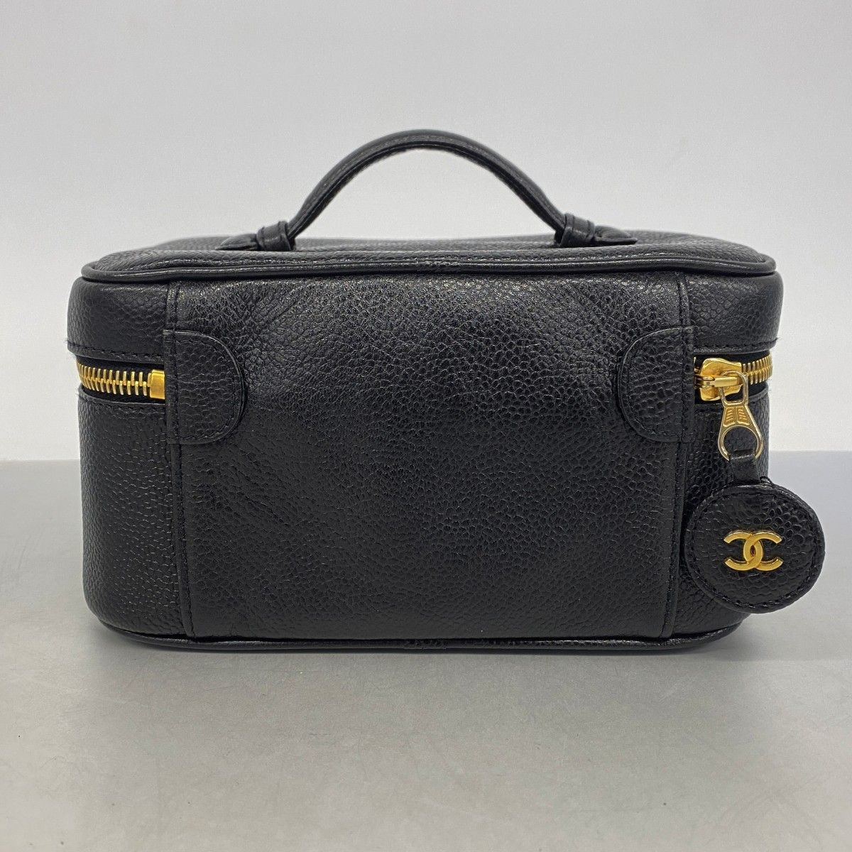Chanel Vanity Bag Caviar Leather Black Gold — view 9