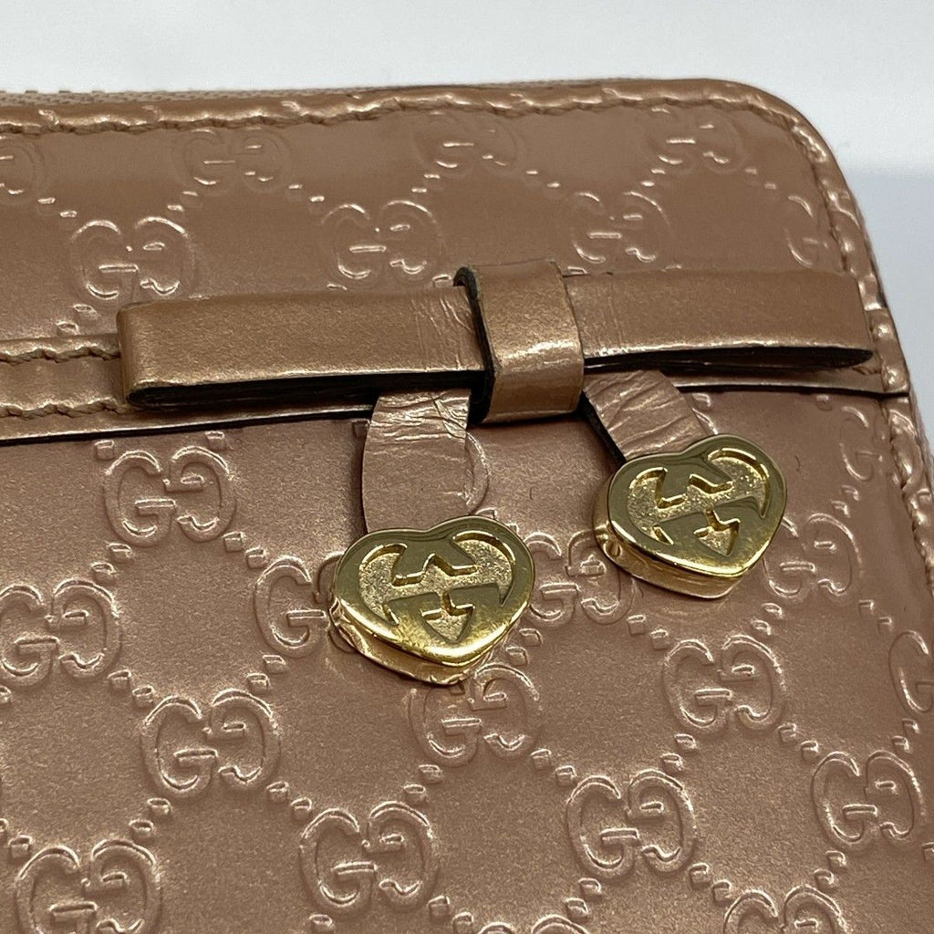 Gucci Wallet Micro Guccissima Enamel Pink Champagne Gold — view 6