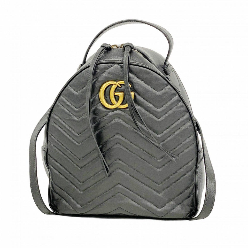 Gucci Backpack GG Marmont Leather Black Gold