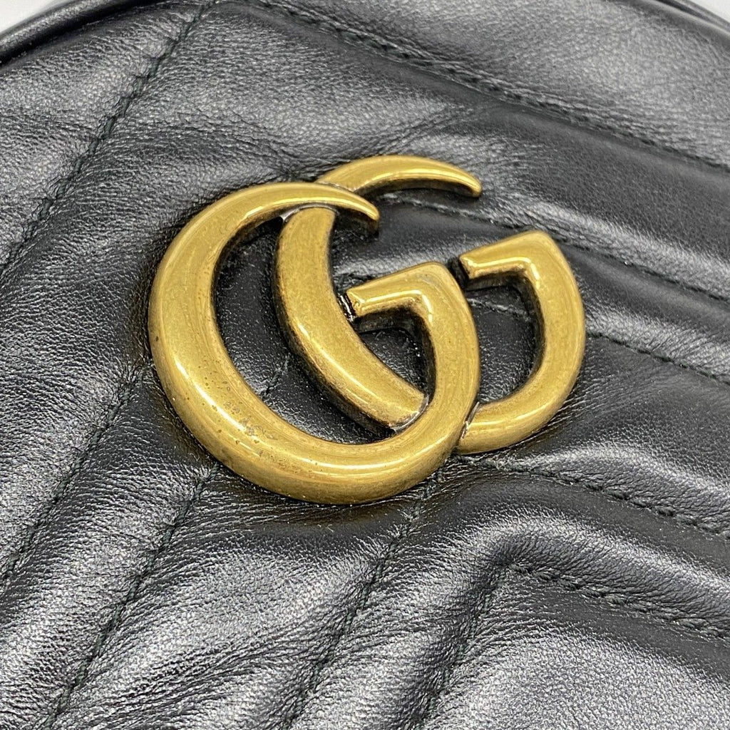 Gucci Backpack GG Marmont Leather Black Gold — view 7