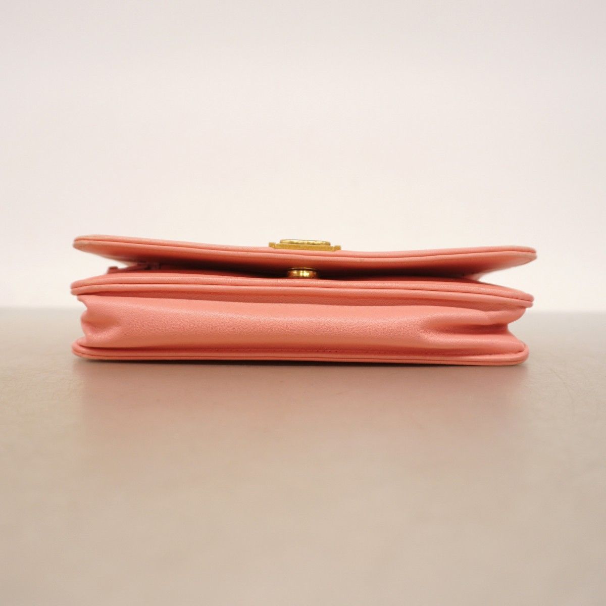 Chanel Shoulder Wallet Boy Lambskin Pink Gold — view 3