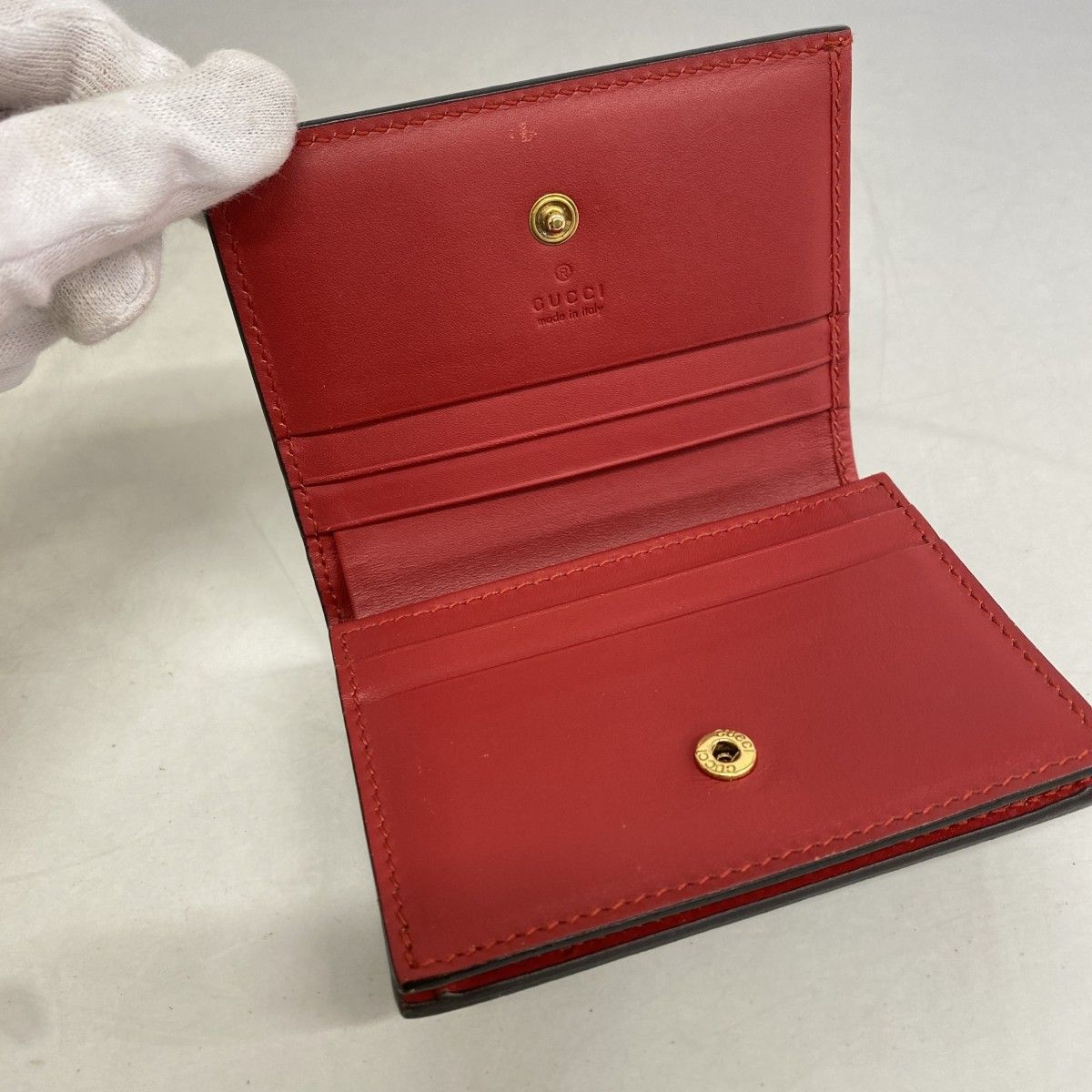 Gucci Wallet GG Supreme Brown Red Gold — view 3