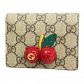 Gucci Wallet GG Supreme Brown Red Gold