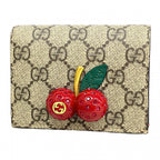 Gucci Wallet GG Supreme Brown Red Gold