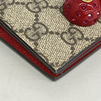 Gucci Wallet GG Supreme Brown Red Gold — view 5