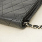 Chanel Shoulder Wallet Quilted Lambskin Black Silver — view 7