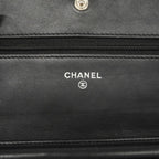 Chanel Shoulder Wallet Quilted Lambskin Black Silver — view 5