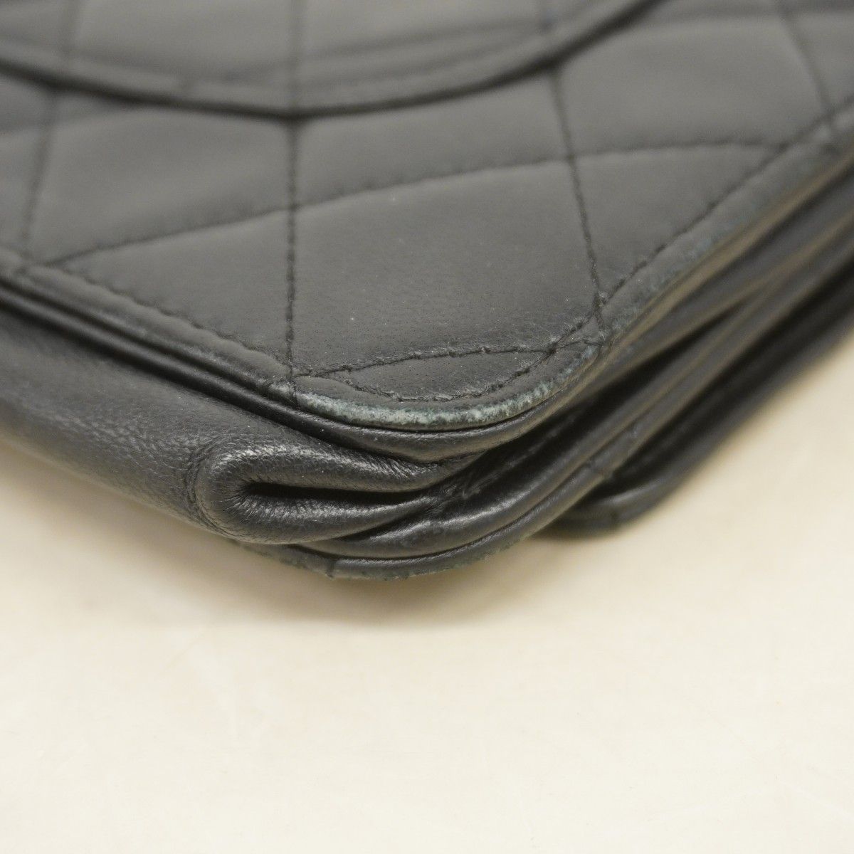 Chanel Shoulder Wallet Quilted Lambskin Black Silver — view 6