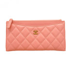 Chanel Wallet Quilted Lambskin Pink Champagne Gold