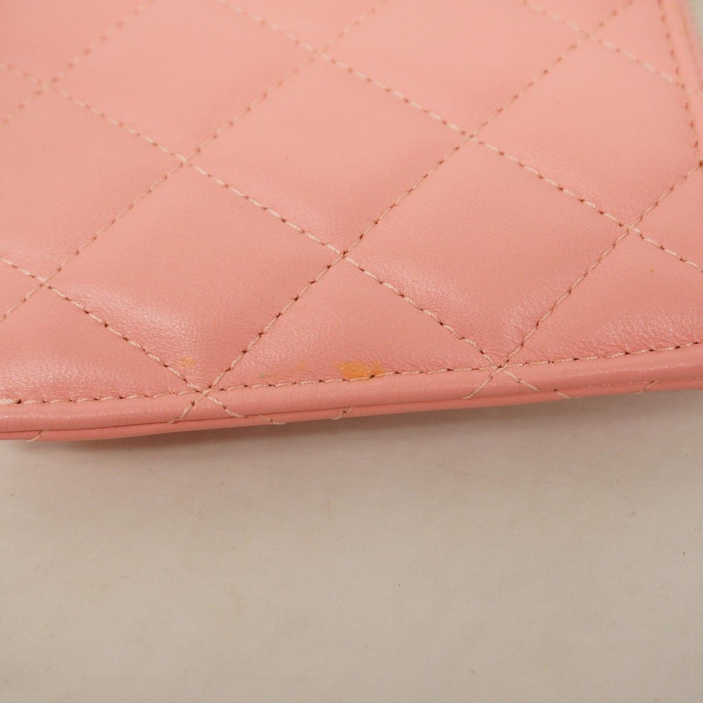 Chanel Wallet Quilted Lambskin Pink Champagne Gold — view 5