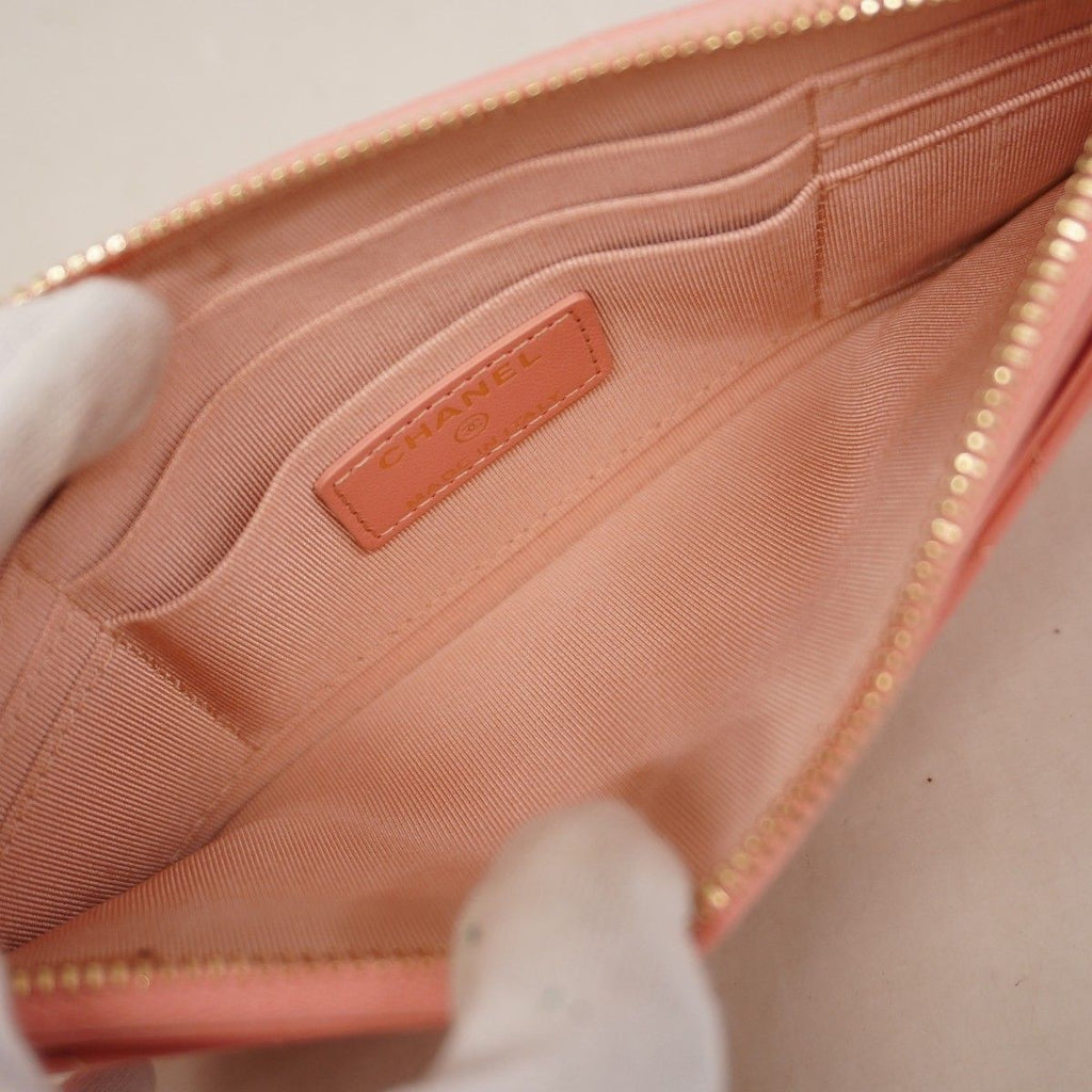Chanel Wallet Quilted Lambskin Pink Champagne Gold — view 3