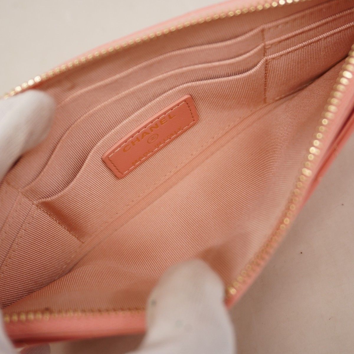 Chanel Wallet Quilted Lambskin Pink Champagne Gold — view 3