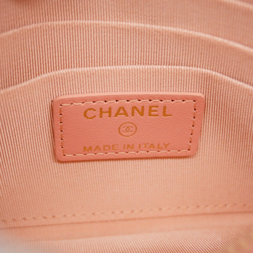 Chanel Wallet Quilted Lambskin Pink Champagne Gold — view 4