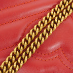 Gucci Shoulder Bag GG Marmont Leather Red Gold — view 7
