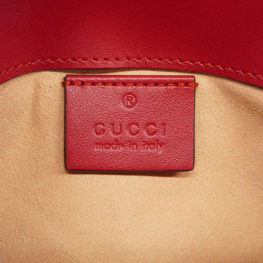 Gucci Shoulder Bag GG Marmont Leather Red Gold — view 5