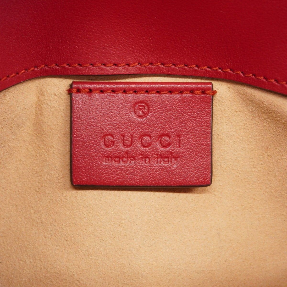 Gucci Shoulder Bag GG Marmont Leather Red Gold — view 5