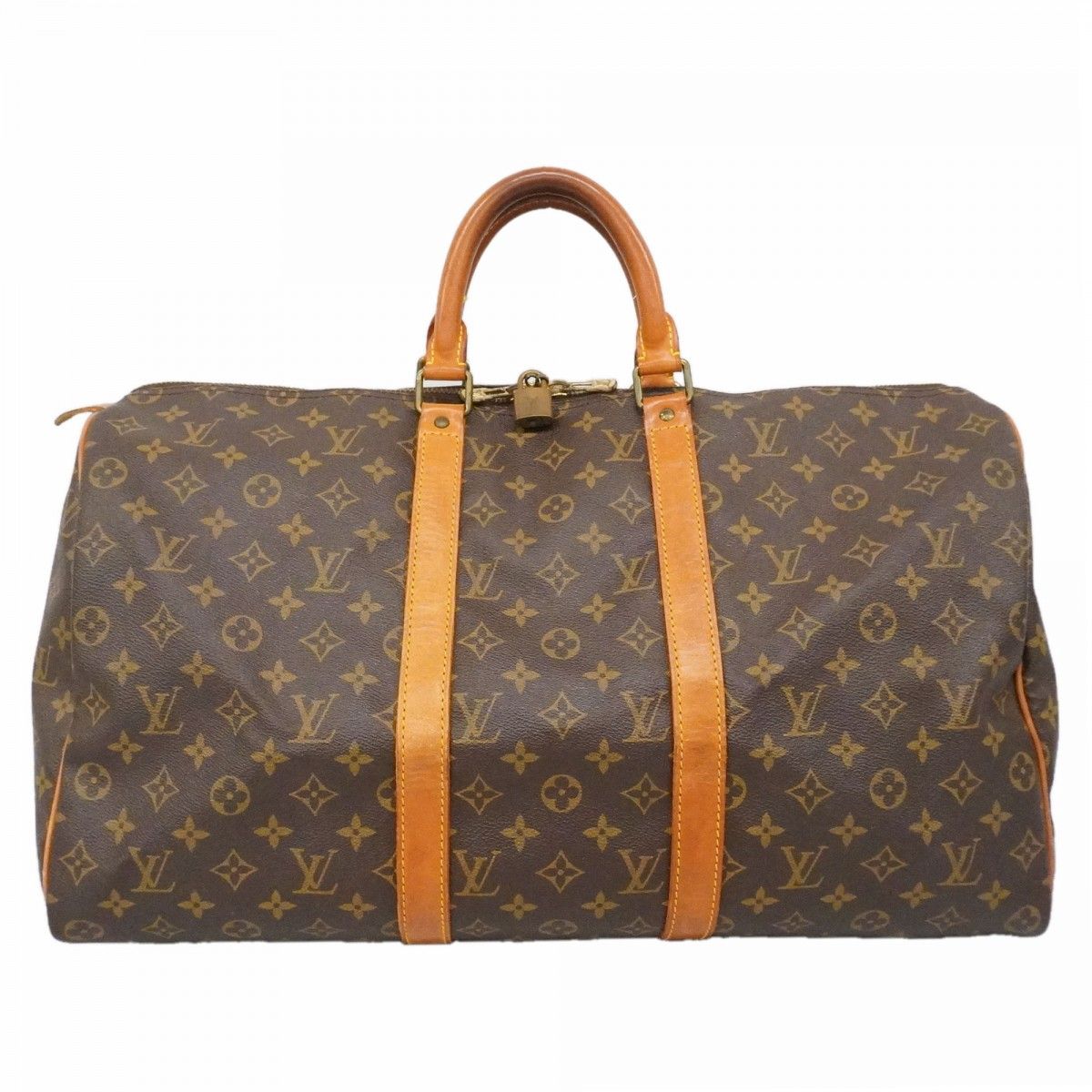 Louis Vuitton Boston Bag Monogram Keepall 50 Brown