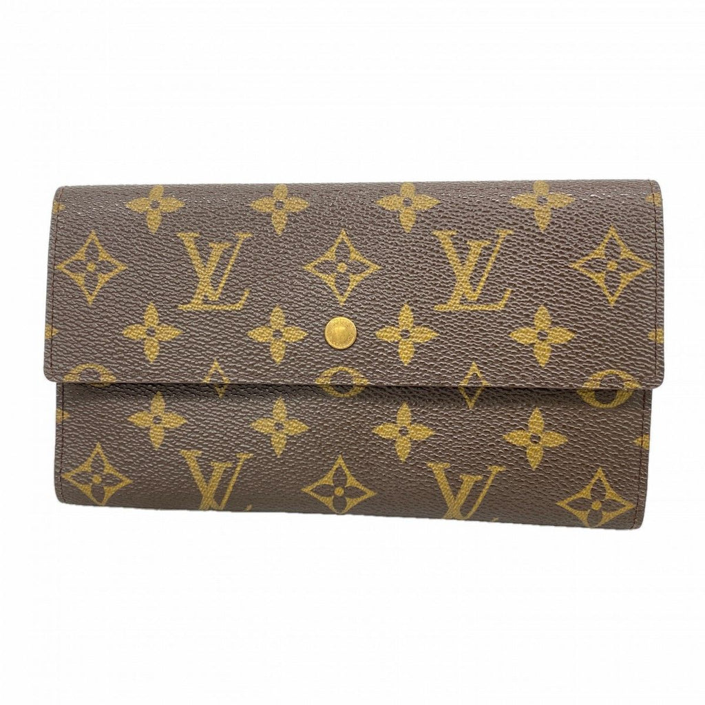 Louis Vuitton Trifold Wallet Monogram Portefeuille International Brown