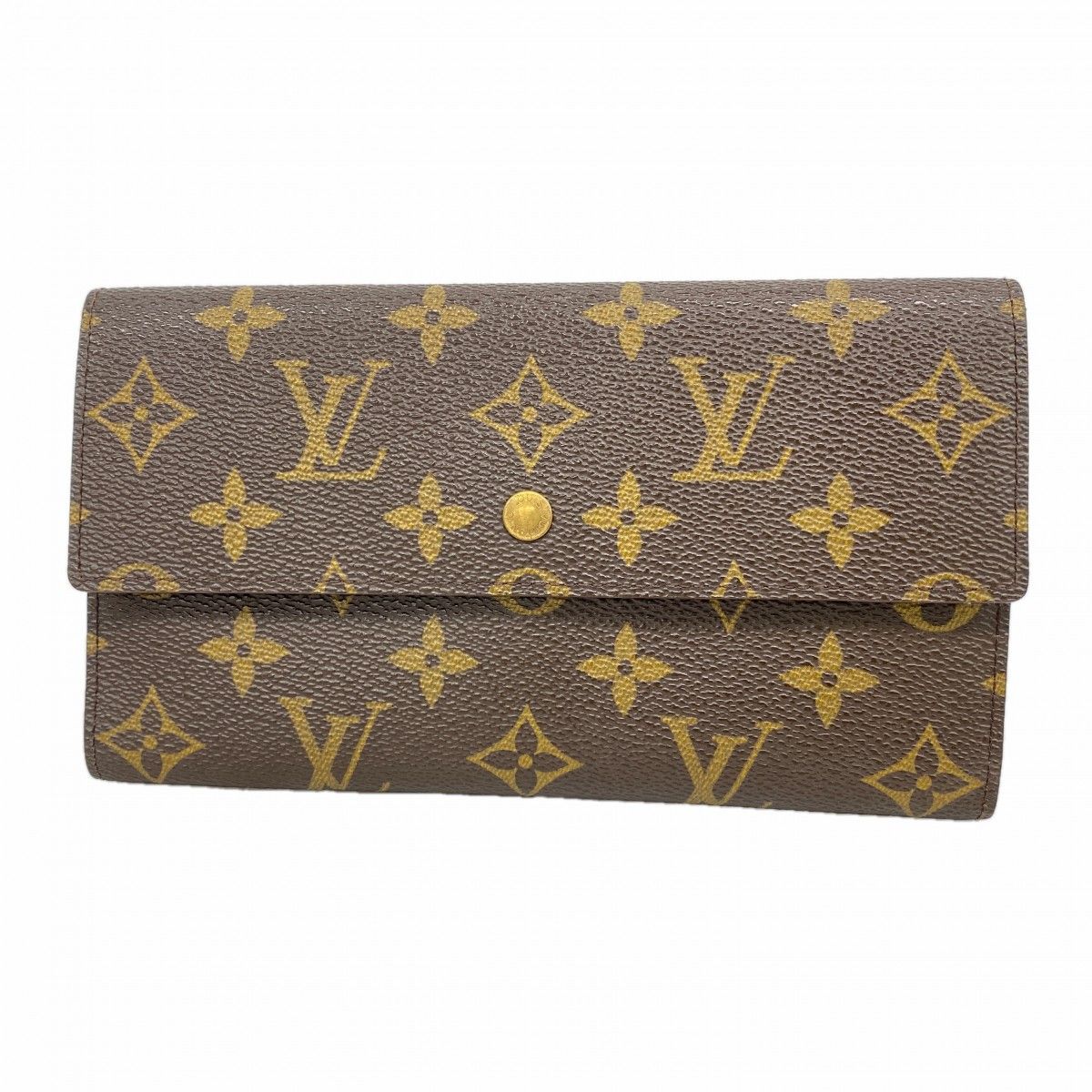 Louis Vuitton Trifold Wallet Monogram Portefeuille International Brown