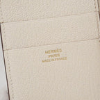 Hermes Trifold Wallet Bearn Combine Chevre Mysore Mushroom Gold — view 4
