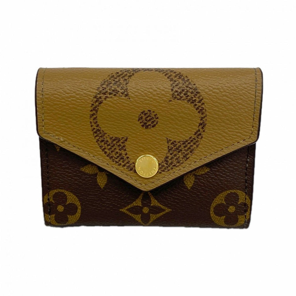 Louis Vuitton Trifold Wallet Monogram Reverse Portefeuille Zoe Brown