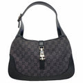 Gucci Handbag Jackie Denim Black Silver