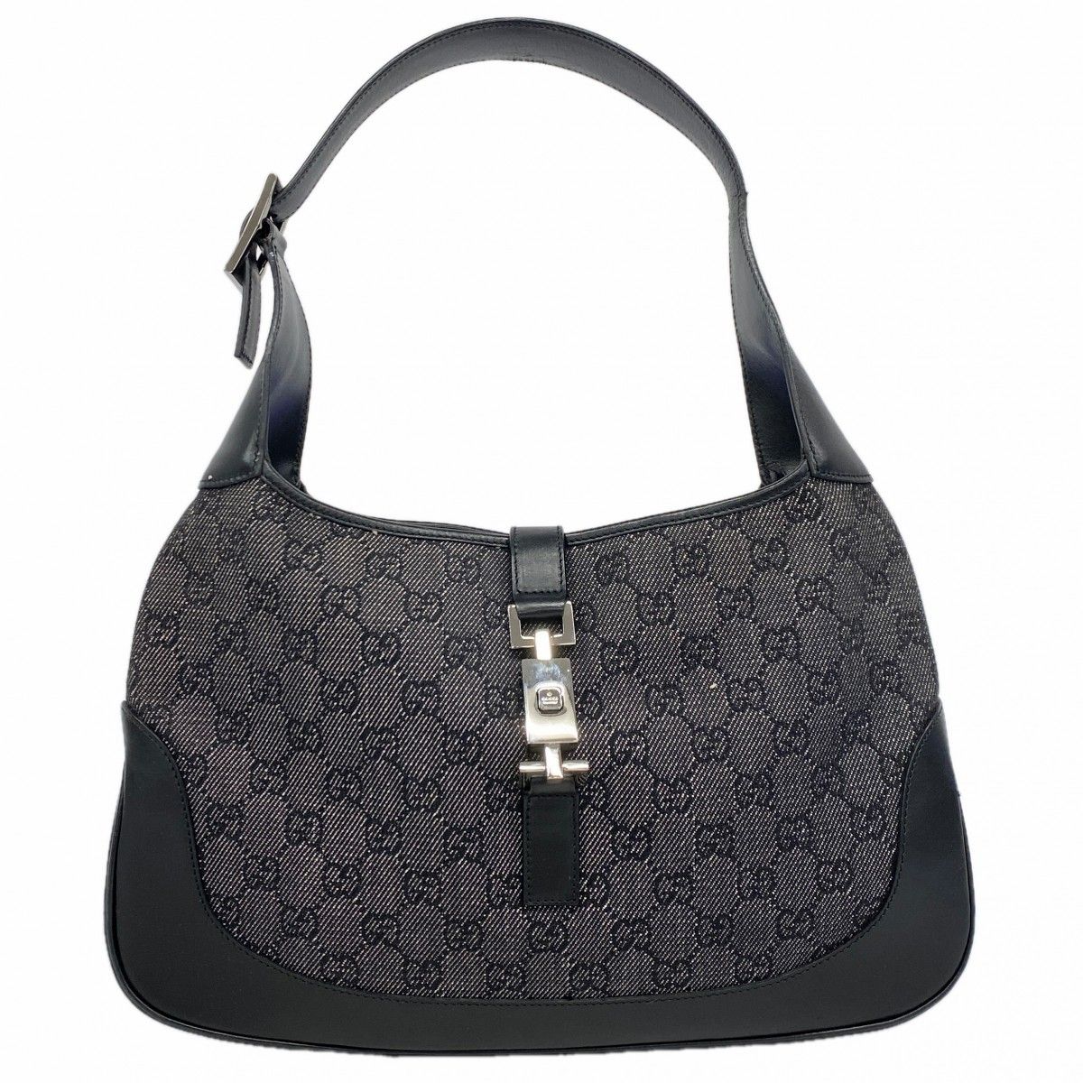 Gucci Handbag Jackie Denim Black Silver