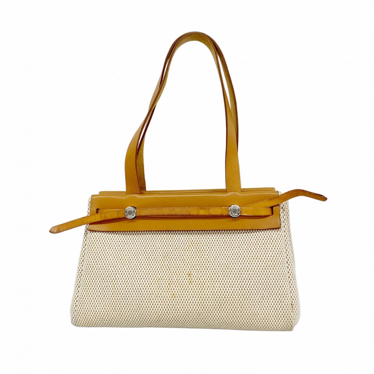 Hermes Shoulder Bag PM Toile GM Natural Silver