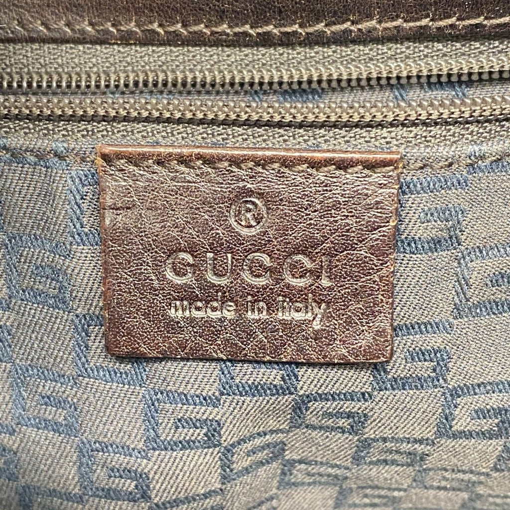 Gucci Shoulder Bag Jackie Canvas Brown Silver — view 5