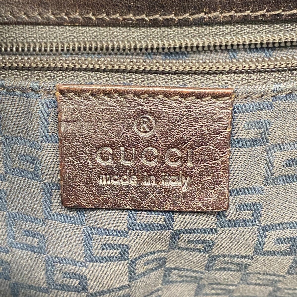 Gucci Shoulder Bag Jackie Canvas Brown Silver — view 5
