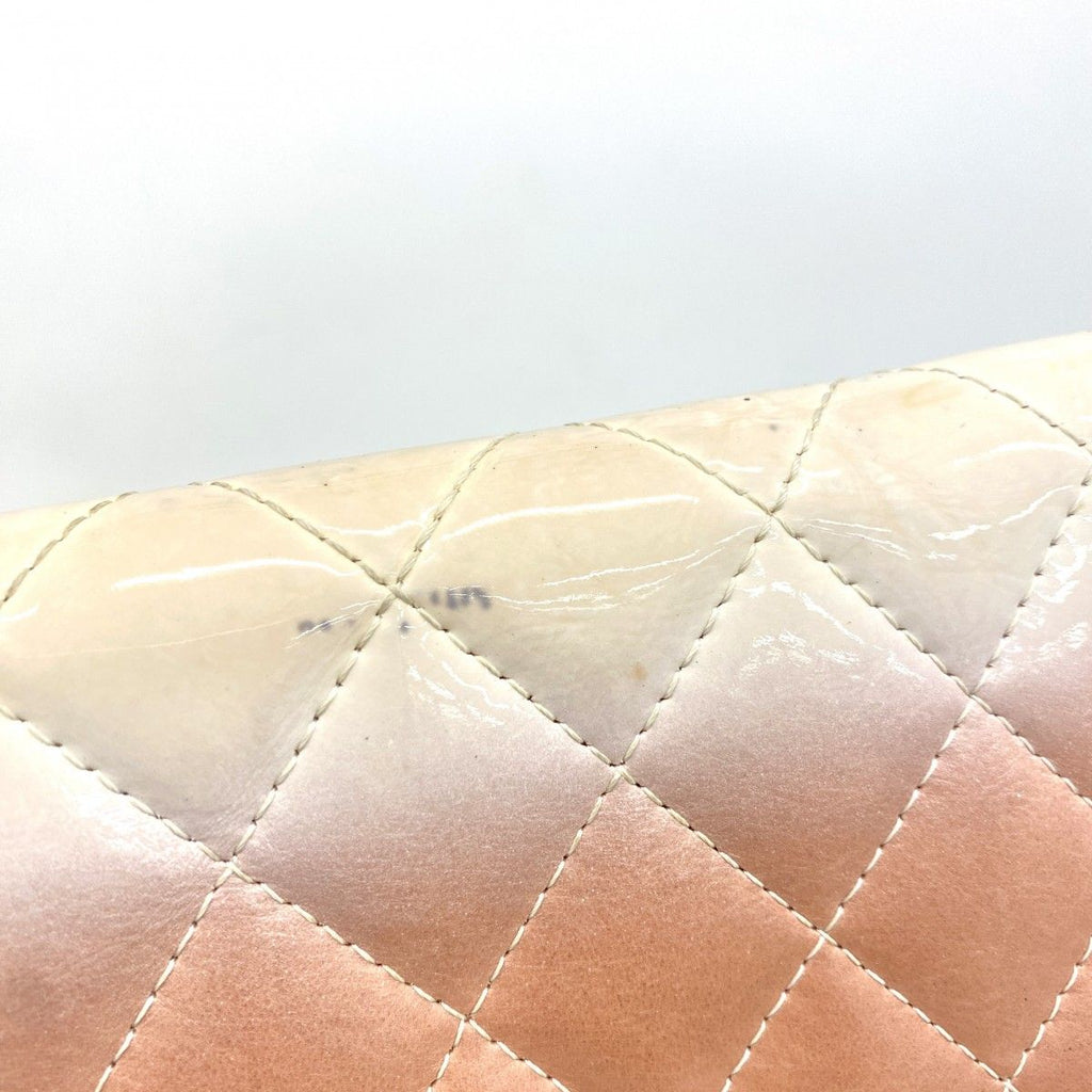 Chanel Wallet Quilted Lambskin Patent Pink White Silver — view 7