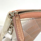 Chanel Wallet Quilted Lambskin Patent Pink White Silver — view 8