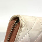 Chanel Wallet Quilted Lambskin Patent Pink White Silver — view 6