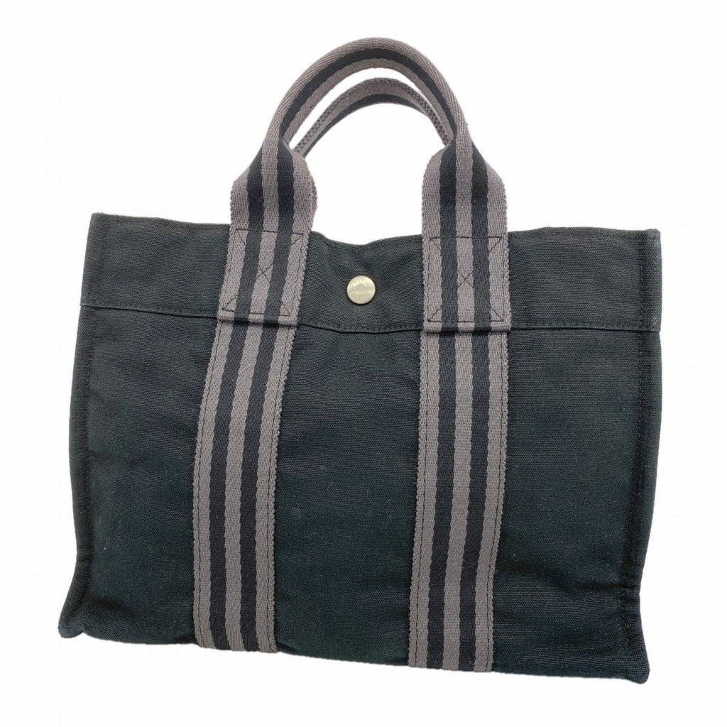 Hermes Tote Fourre Tout PM Canvas Black Silver