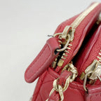 Chanel Shoulder Bag Quilted Lambskin Red Champagne Gold — view 9